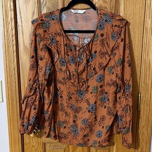 Sonoma Rust Floral Blouse